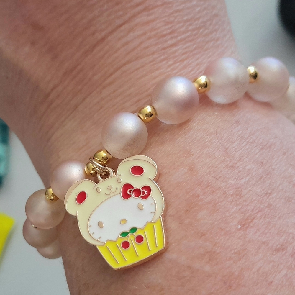 Enamel Kitty with a Teddy Bear Cap Necklace, Earrings & Bracelet Set - Picture 5 of 5